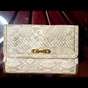 Snake print clutch purse